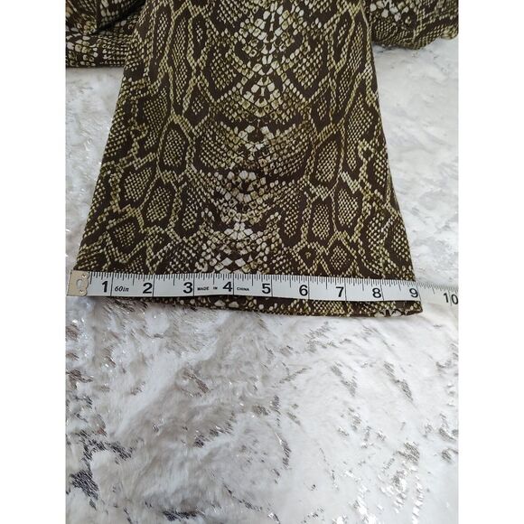 Cambio Snakeskin Print Pants Straight Leg Casual Trousers Neutral Size 14 - Picture 6 of 9